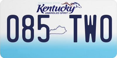 KY license plate 085TWO