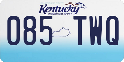 KY license plate 085TWQ