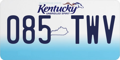 KY license plate 085TWV