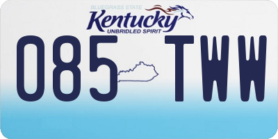 KY license plate 085TWW