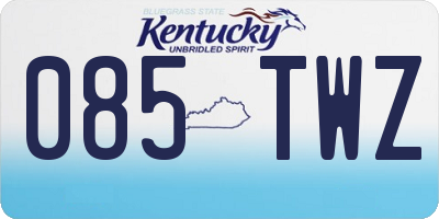 KY license plate 085TWZ