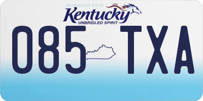 KY license plate 085TXA