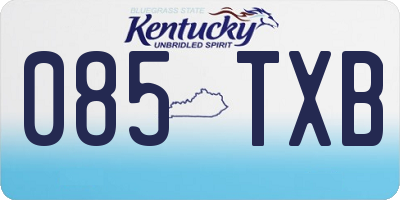KY license plate 085TXB