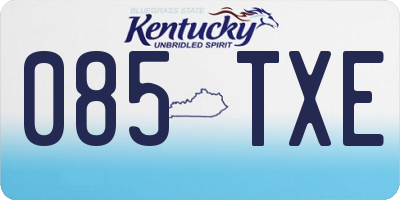 KY license plate 085TXE