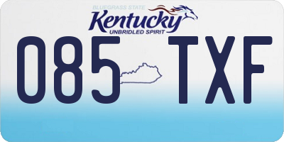 KY license plate 085TXF