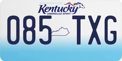 KY license plate 085TXG