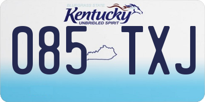 KY license plate 085TXJ