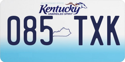 KY license plate 085TXK