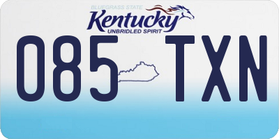 KY license plate 085TXN
