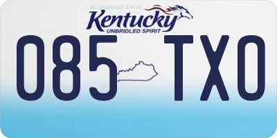 KY license plate 085TXO