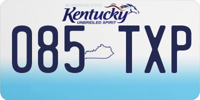 KY license plate 085TXP