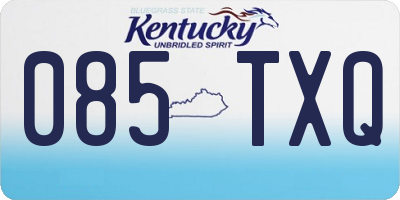 KY license plate 085TXQ