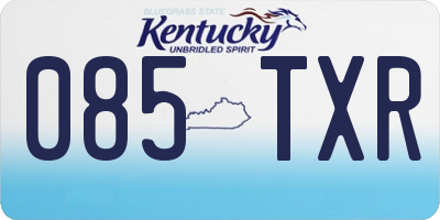 KY license plate 085TXR