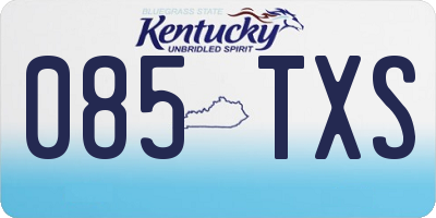 KY license plate 085TXS