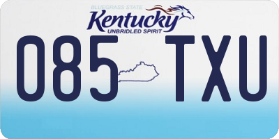 KY license plate 085TXU