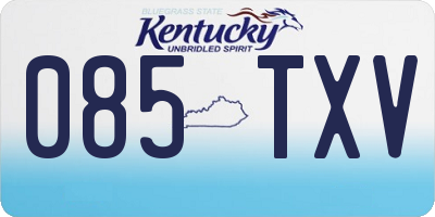 KY license plate 085TXV