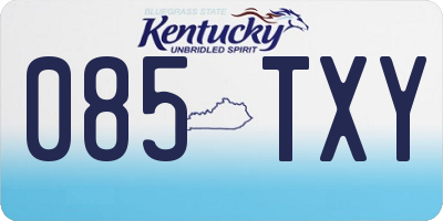 KY license plate 085TXY
