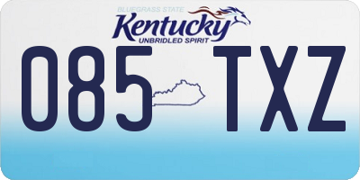 KY license plate 085TXZ