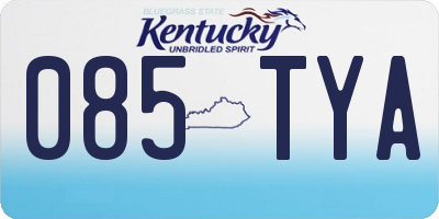KY license plate 085TYA