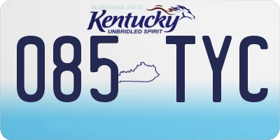 KY license plate 085TYC