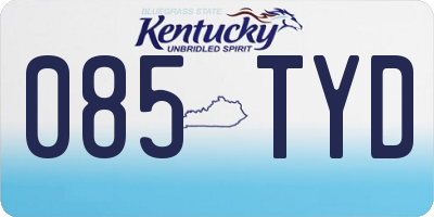 KY license plate 085TYD