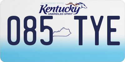 KY license plate 085TYE