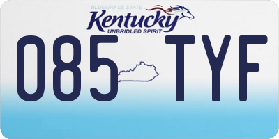 KY license plate 085TYF