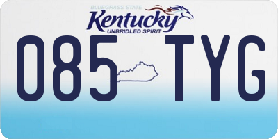 KY license plate 085TYG
