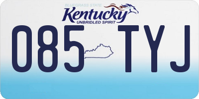 KY license plate 085TYJ