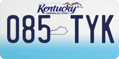 KY license plate 085TYK