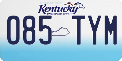 KY license plate 085TYM