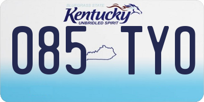 KY license plate 085TYO