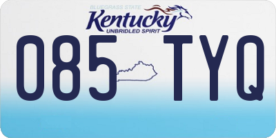 KY license plate 085TYQ