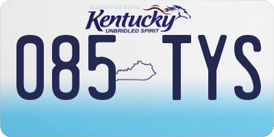 KY license plate 085TYS