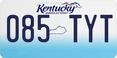 KY license plate 085TYT