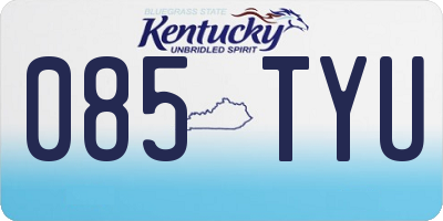 KY license plate 085TYU