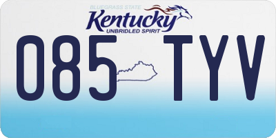 KY license plate 085TYV
