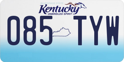 KY license plate 085TYW