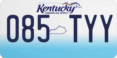 KY license plate 085TYY