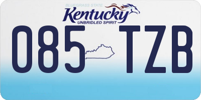 KY license plate 085TZB