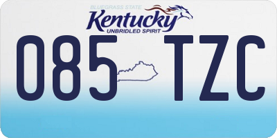 KY license plate 085TZC