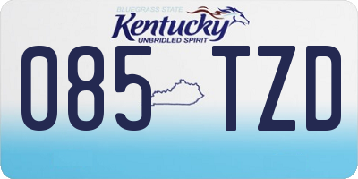 KY license plate 085TZD
