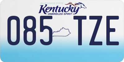 KY license plate 085TZE