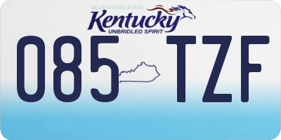 KY license plate 085TZF
