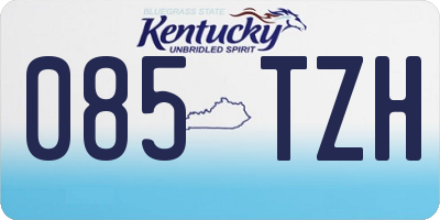 KY license plate 085TZH