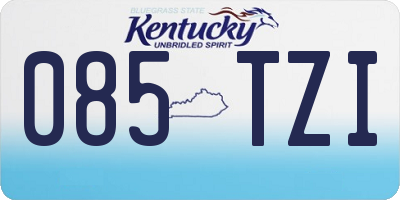 KY license plate 085TZI