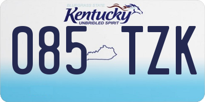KY license plate 085TZK