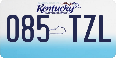 KY license plate 085TZL