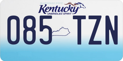 KY license plate 085TZN