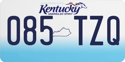 KY license plate 085TZQ